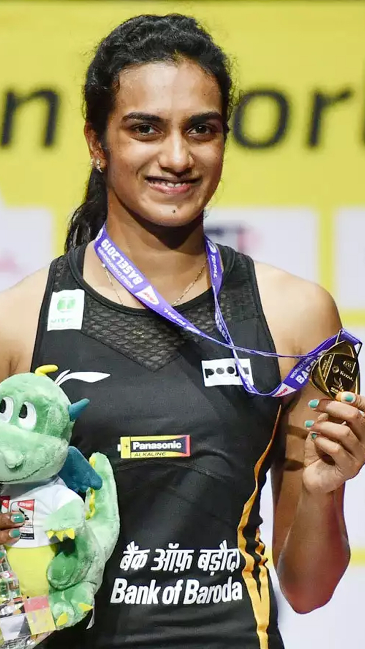 World Championships:  Sindhu became the first Indian woman to win a gold at the BWF World Championships,