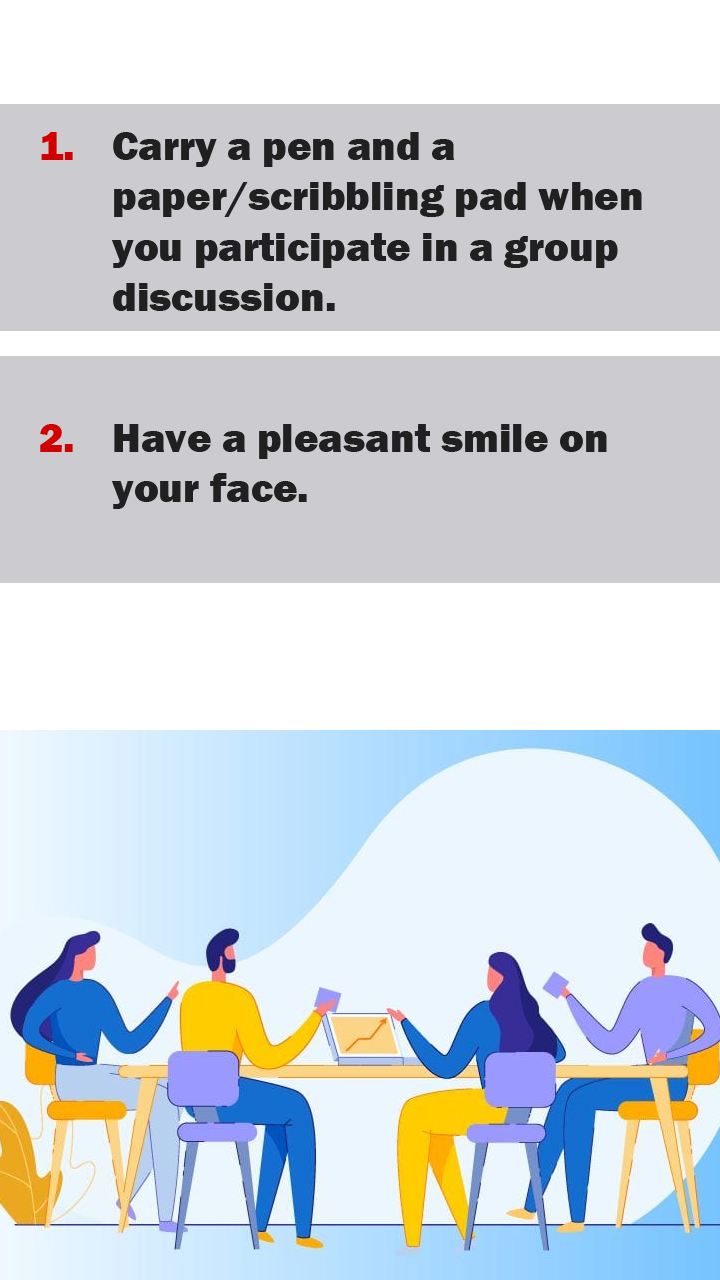 Top 18 Do’s in a Group Discussion