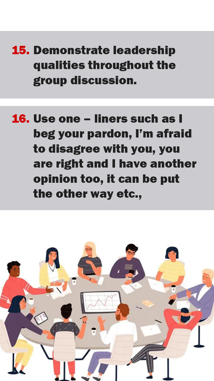 Top 18 Do’s in a Group Discussion