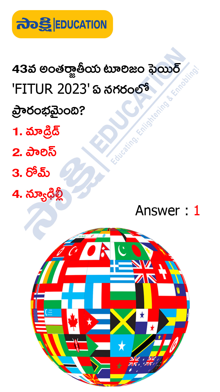 International: Weekly Current Affairs Quiz in Telugu (JAN 22 to 28, 2023)