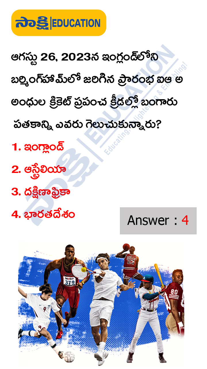 Sports: Weekly Current Affairs Quiz in Telugu (September 2 to September 8, 2023)