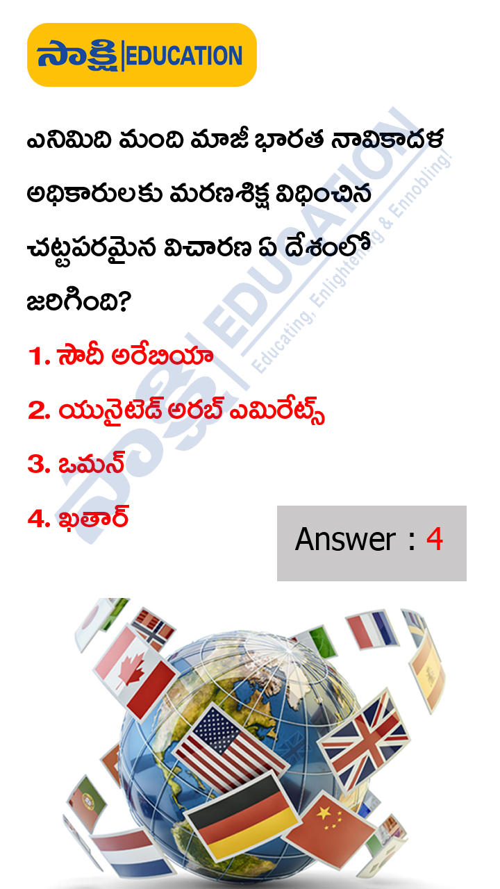 International: Weekly Current Affairs Quiz in Telugu (November 04 to 10, 2023)