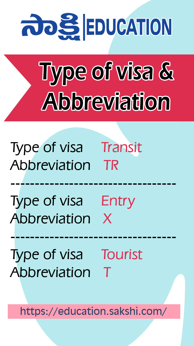 Type of visa - Abbreviation